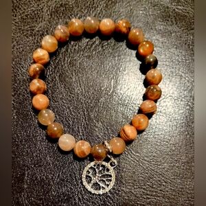 Black Moonstone & tree of life bracelet